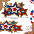 Dunzy 4th of July Coir Doormat Patriotic Star Doormats Outdoor American Coir Cookie Door Mats 250th Anniversary Non Slip Mats for Indoor Outdoor Bedroom Living Room Bathroom Holiday Decor 30 x 18 Inch