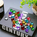HDCRYSTALGIFTS 36pcs 0.8'' Multi-Color Art Glass Diamonds Crystal Gems Vase Fillers Wedding Table Scattering Gemstones Christmas Party Decorations