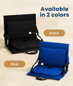 Everlasting Comfort Stadium Seats with Back Support - Adjustable Memory Foam Bleacher Chairs with Back and Cushion, Portable, Easy Folding Stadium Seat Cushion with Storage Pocket