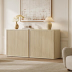 SICOTAS Buffet Cabinet with Storage Sideboard Accent Modern Credenza with Doors & Shelves Fluted 34.6" Tall Media Console Mid Century Coffee Bar Table for Living Room Kitchen Dining Room Hallway