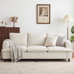 GRUSIGN 3 Seater Couch, 83" Comfy Corduroy Sofa with Deep Seat, Modern Sofa Couch for Living Room, Office, Bedroom, Apartment (Pillows not Included)