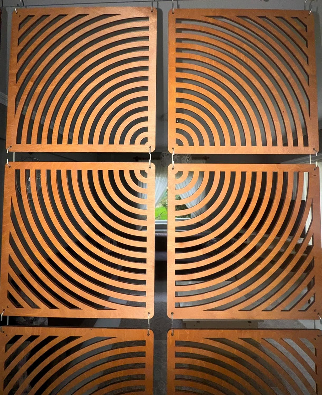 Teak Hanging Room Divider Panels, Set of 12