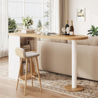 Bar Height Table, 55" Modern Kitchen Bar Table with Open Storage Shelf, Counter Height Dining Table for Kitchen, Breakfast Nook, Dining Room