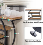 63” Industrial Console Table with 4-Tier Display Shelves, Narrow Long Sofa Table Behind Couch, Entryway/Hallway/Foyer Accent Table with Metal Frame for Living Room (Natrual Wood)