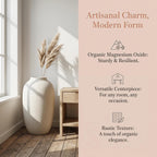 White Floor Vase, Large 20 Inch Tall Decorative Vase for Pampas Grass, Farmhouse Flower Vases, Rustic Vases Minimalist Home Decor for Living Room, Entry Way, Table, Weddings