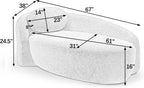 Full Foam Chaise Lounge Chair Indoor, Boucle Upholstered Boneless Chaise Lounge Sofa Bed, Right Facing Leisure Cloud Recliner Couches Sleeper Daybed for Living Room