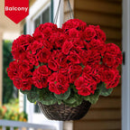 6 PCS 14" Artificial Geranium Flowers for Outdoors, Realistic Artificial Flowers UV Resistant Silk Faux Geraniums for Garden Planter Windowsills Patios Wedding Outdoor Home Decor, Red