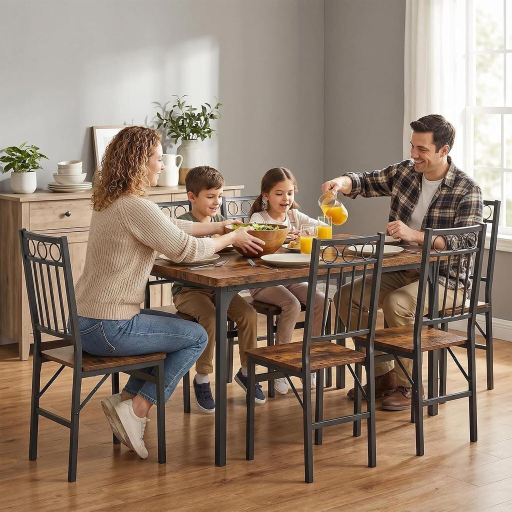 Bluecat Folding Dining Chairs 4 Pack, Industrial Foldable Dining Chair Set, Vintage Stackable Metal Frame Chairs with Wood Seat for Home Kitchen Dining Room Living Room