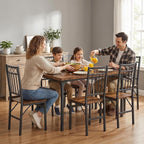 Bluecat Folding Dining Chairs 4 Pack, Industrial Foldable Dining Chair Set, Vintage Stackable Metal Frame Chairs with Wood Seat for Home Kitchen Dining Room Living Room