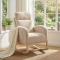 Modern Nursery Rocking Chair, Upholstered Glider Rocking Chair for Living Room, Comfortable Rocker Recliner with Side Pocket, Rocker Glider for Bedroom, Nursing Room