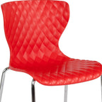 EMMA + OLIVER Contemporary Design Red Plastic Stack Chair