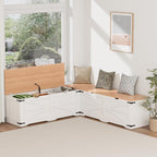 L Shaped Storage Bench, Farmhouse Kitchen Breakfast Nook Bench, Backless Corner Bench with Storage for Dining Room, Cloakroom, Entryway