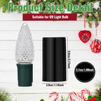 Cinnvoice 20 Pcs No Glow Christmas Bulbs Light Caps Compatible with C9 LED String Lights Rubber String Lights Caps Soft Christmas Blackout Light Cap Covers
