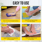 Alien Grip Rug Gripper Carpet Tape - 12pcs, 4x4 in. Anti-Slip Hardwood, Tile Floor, No Damage - Double Sided Reusable, Non Slip Corner Rug Pads - As Seen on TV