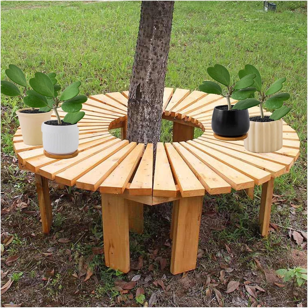 Circular Wooden Patio Wrap Seat Chair,Wooden Weather-Resistant Curved Benches,for Garden,Lawn,Patio,Backyard(Color2)