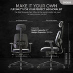 [Premium Dual-Backrests] Ergonomic Office Chair l Reduces Pressure by 50% - Leather Chair, Office Chair for Lumbar Support l Home Desk Chairs l Office Chair Back Support Made in Korea (Black Leather)