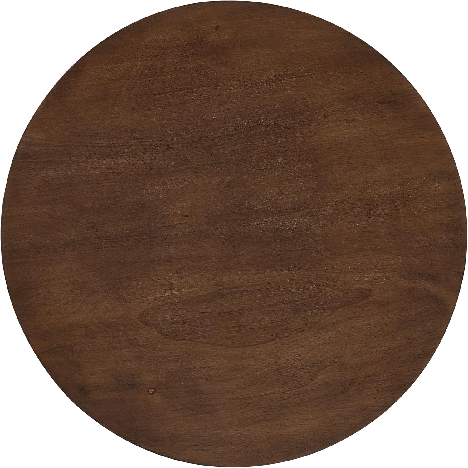 20'' Round End Table Wood Side Table for Living Room, Modern Mid-Century Retro Style for Apartment Bedroom Office, Brown (ø20'' x 20'')