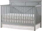 Oxford Baby Montauk 4-in-1 Convertible Crib, Farmhouse Gray, GreenGuard Gold Certified