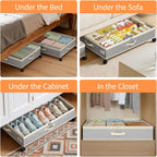 Yecaye 80L Under Bed Storage with Wheels, 2 Pack Under Bed Storage Containers with Lids for Clothes, Shoes and Blankets, Metal Rolling Underbed Storage Drawers for Bedrooms and Dorms, Grey