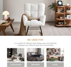 Rocking Chair Nursery, High Backrest Teddy Glider Rocker Upholstered Rocker Recliner Modern Rocking Accent Chairs for Bedroom, Living Room, Offices (Ivory)