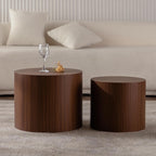 Nesting Coffee Table Set of 2, Round 18.9" Coffee Tables & 14.96" Table Circle, Modern Accent Table for Small Space Living Room Bedroom