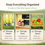 Wooden Mud Kitchen,Outdoor Play Kitchen with Sink,Blackboard and Accessories for Kids,Fir Wood Pretend Play Toy for Boys Girls Backyard