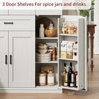 Garvee 70" Tall Kitchen Pantry Storage Cabinet, Modern Kitchen Hutch Cabinet with Doors and Shelves, Freestanding Food Pantry with Large Storage Drawer for Dining Room and Household Organization