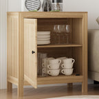 Buffet Cabinet with Storage,28.5" Farmhouse Sideboard Coffee Bar Cabinet,Modern Wood Kitchen Accent Cabinet Console Table with Door and Adjustable Shelf for Dining Room and Living Room,Natural