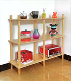 3 Tier Wide End Table, Solid Wood Bedside Night Stand for Small Spaces Corner Coffee Storage Shelf for Office, Living Room, Bedroom