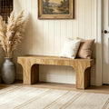 LITTLE TREE 63" Wooden Bench, End of Bed Bench, Long Hallway Bench, Farmhouse Entryway Bench for Hallway, Living Room, Kitchen