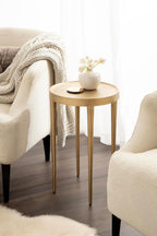 Kate and Laurel Rava Modern Metal Round Side Table, 14 x 14 x 22, Gold, Cast Aluminum Accent Table for Use as Indoor Plant Stand or Living Room Decor Piece