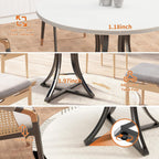 Jojoka Modern Industrial Round Dining Table for 4-6, Space-Saving Small Dining Table with x-Shaped Stable Pedestal, Circle Kitchen Tables for Dining Room & Living Room Easy to Assemble - White