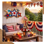 Dunzy 4th of July Coir Doormat Patriotic Star Doormats Outdoor American Coir Cookie Door Mats 250th Anniversary Non Slip Mats for Indoor Outdoor Bedroom Living Room Bathroom Holiday Decor 30 x 18 Inch