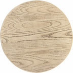 FESTIVITY 17.91" Round MGO Side/End Table with Natural Stone & Wood-Look Finish, Sahara Oak Travertine