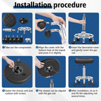 Brick Attic Rolling Stool with Wheels, PU Leather Small Office Chair with Foot Rest,Versatile Adjustable Swivel Stool for Tattoo Massage Salon Spa Teach Medical Facial Office Home Work Kitchen