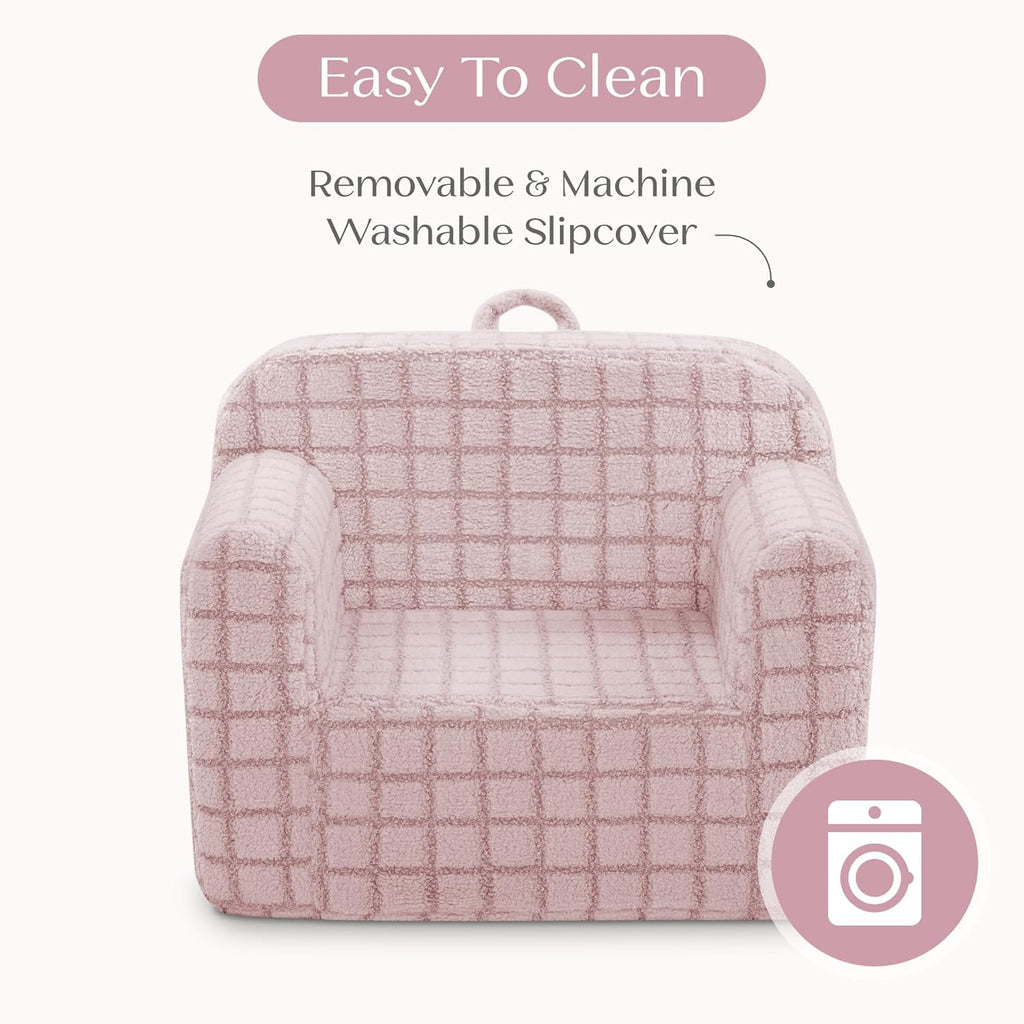 Delta Children Checkered Cozee Chair, Pink