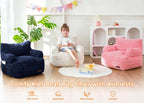MAXYOYO Bean Bag Chair for Kids, Toddler Bean Bag Sofa with Armrest, Comfy Lazy Chair with Convenient Pockets, Floor Sofa with Filler for Gaming, Reading, Navy