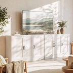 78" Modular Buffet Sideboard Cabinet Set of 2, Large Coffee Bar Station with Adjustable Shelves & Anti-Tip Safety, Waterproof 3-Door Media Console for Living Room, White