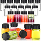 YZXODN 25 Pack 2 oz Plastic Shot Bottles, Wide Mouth Containers with Caps for Ginger, Juice, Liquids, Samples, Reusable Small Empty Travel Bottles for Independence Day DIY, Weddings, Parties