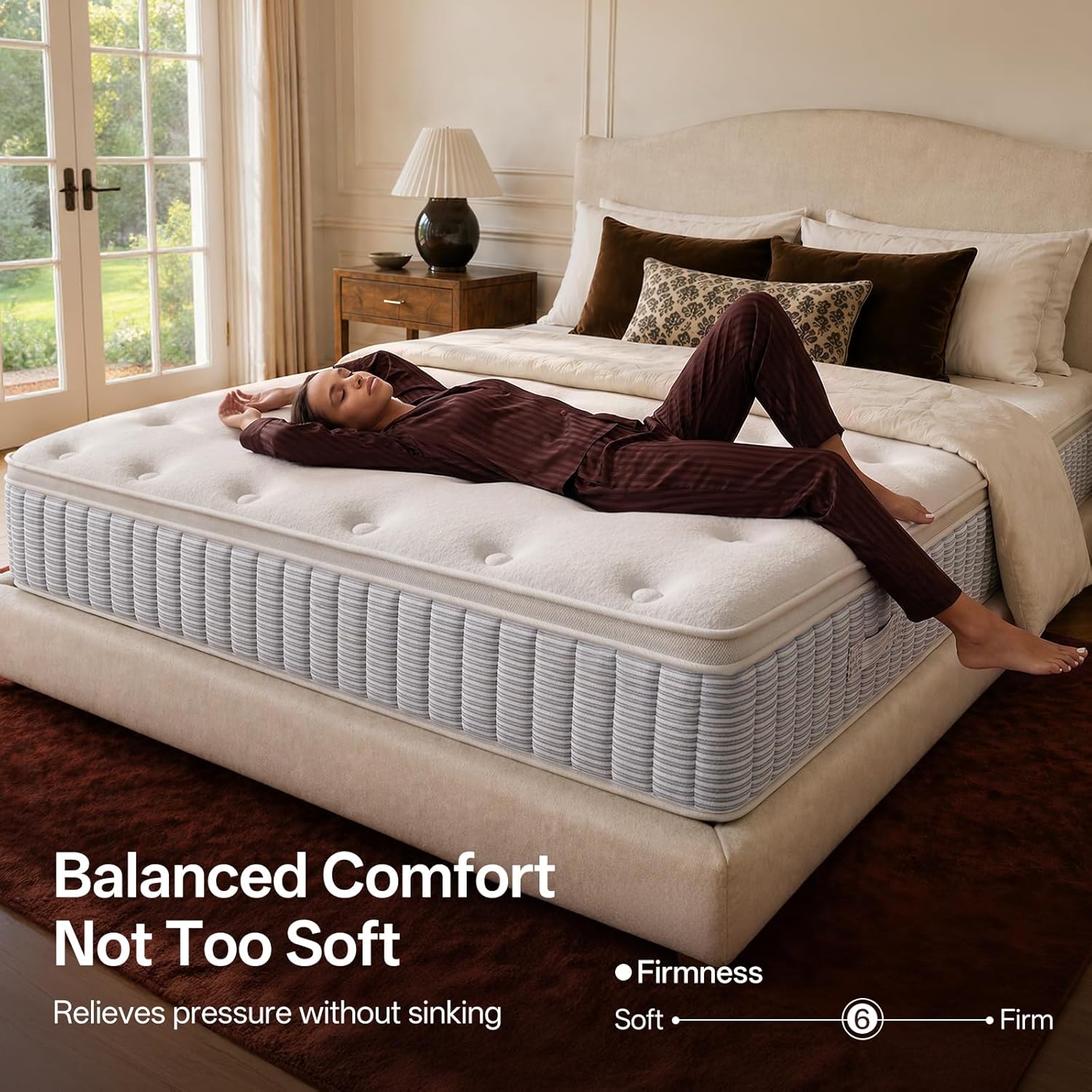 COMFBOX Queen Mattress, 14 Inch Springs Matress, Bed in a Box, Soft and Breathable, Pressure Relief & Motion Isolation, Medium Firm Feel (Queen, 14, 14, Inches)