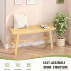 Bamboo Dining Bench Indoor Long Bench Sturdy & Comfortable Indoor Storage Bench Durable Slat Woven Design Modern Entryway Seating for Hallway (Nature, 1 Tier)