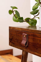 Leather and Brass Drawer Pull