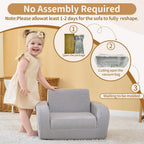 KidBloom 3-in-1 Toddler Couch, Toddler Chairs Comfy 2-3 Years Old, Kids Couch Bed Fold Out, Gifts for 2 3 Year Old Girls Boys
