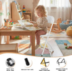 4 Pack Kids White Plastic Folding Chair with Metal Frame for Toddler&Children, Lightweight and Stackable Foldable Seats for Indoor, Outdoor, Classrooms, Desks, Parties, Events