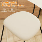 LSSPAID Dining Chairs Set of 2, Linen Fabric Upholstered Dining Room Chairs with Walnut Bentwood Back, Mid-Century Modern Kitchen Chairs with Adjustable Feet Pads, Beige