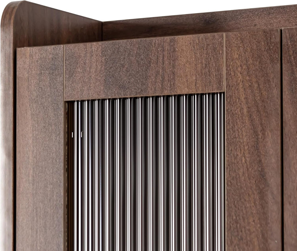 71“ Tall Kitchen Pantry Storage Cabinet, Modern Kitchen Hutch Bar Cabinet with Microwave Stand Buffet Sideboard with Hutch, Cupboard with Doors & Drawer, Coffee Bar Organizer for Dining Room (Walnut)