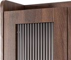 Black Farmhouse Kitchen Pantry Hutch, Storage Cabinet with Drawers, Freestanding Buffet Sideboard Coffee Bar (Walnut)