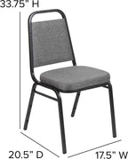 BizChair HERCULES Series Trapezoidal Back Stacking Banquet Chair with 2.5" Thick Seat in Gray Fabric - Silver Vein Frame