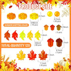 Acrylic Fall Vase Filler, Thanksgiving Mini Acrylic Pumpkins Leaves Acorns Gems for Decor Home, Table Centerpieces