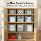 GoMaihe Blanket Storage Bins with Metal Frame, 6-Pack Large Closet Storage Bins with Lid & Clear Window, Comforter Bedding Storage Organizer for Walk-in Closet Cationic Fabric 55L